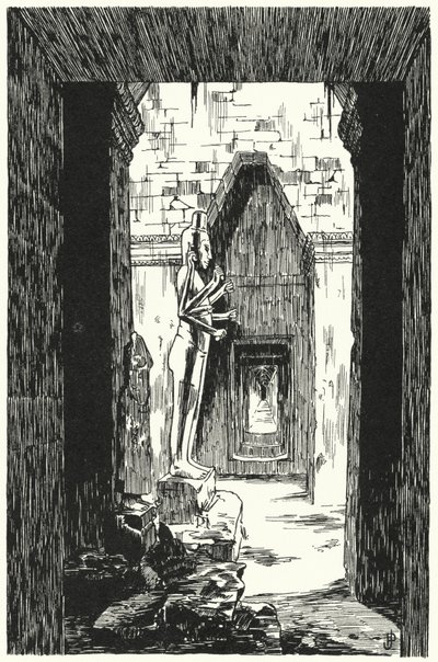 Bir yan girişte Dev Vişnu, Angkor Vat (gravür) by Pierre Jeannerat de Beerski