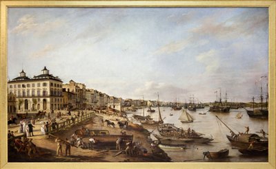 Chartrons ve Bacalan olarak bilinen Bordeaux limanının ve rıhtımlarının bir kısmının görünümü, Pierre Lacour Pere tarafından 1804 yılında yapılan tuval üzerine yağlı boya by Pierre Lacour