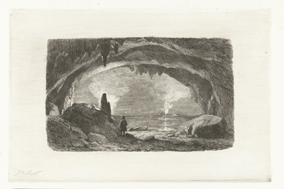 Han mağaralarında kayıklı adam by Pierre Louis Dubourcq