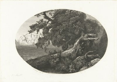 Sahilde kökünden sökülmüş ağaç gövdesi by Pierre Louis Dubourcq