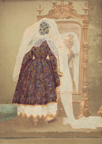 [Judith gibi Altın Pike Elbiseli Kontes], 1860
