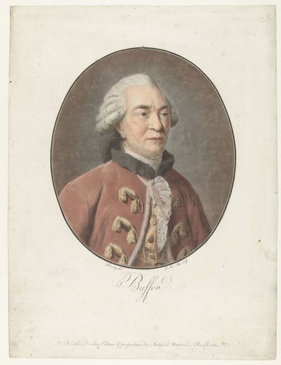 Portret van Georges Louis Leclerc graaf van Buffon Buffon (nesne üzerindeki başlık) Collection des Grands Hommes (seri başlığı) by Pierre Michel Alix