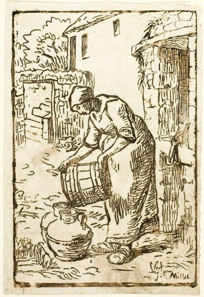 Kadın Dolum Su Tenekeleri by Pierre Millet