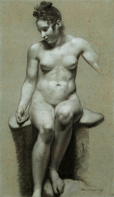 Oturan Kadın Çıplak, by Pierre Paul Prudhon