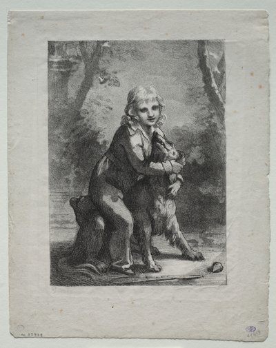 Köpekli çocuk by Pierre Paul Prud