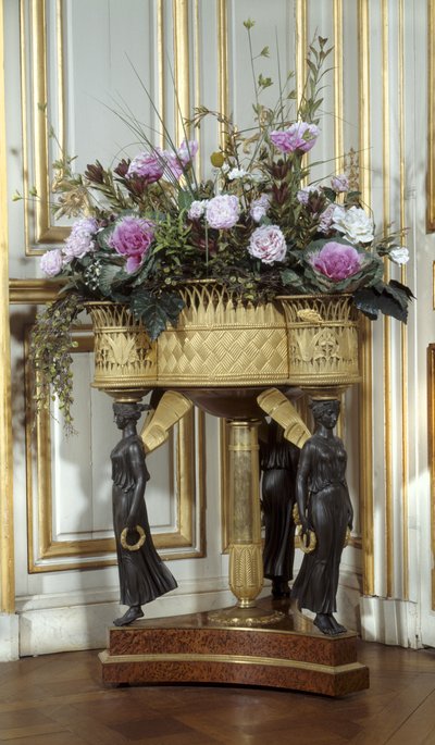 Art France Jardiniere, 1807 civarında altın bronzdan dört sepete sahip by Pierre Philippe (attr. to) Thomire