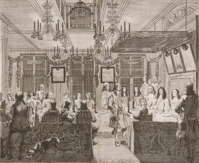 Kral Charles II, Lucy Walter ile yemek yiyor by Pierre Philippe