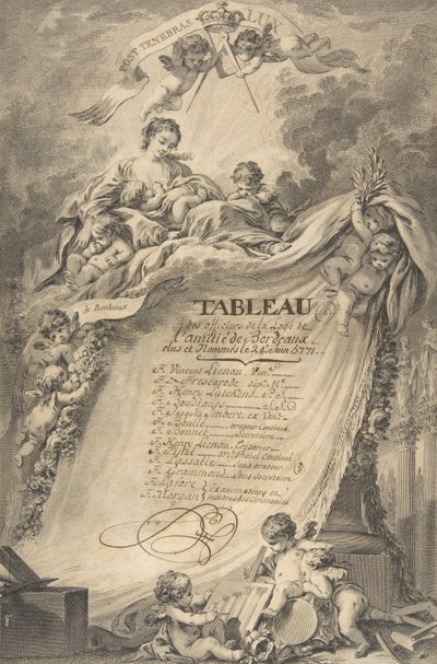 Bordeaux Masonları için Diploma, François Boucher