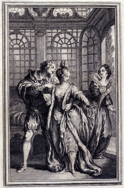 La fiancee du roi de Garbe - in “” Tales et nouvelles en vers”” by Jean La Fontaine. 1776. Illustration by P.P. Choffard. by Pierre Philippe Choffard