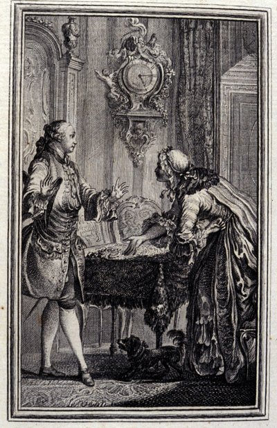 Le Gascon - Jean La Fontaine tarafından “” Masallar ve ayette haberler ””de cezalandırıldı. 1776. P.P. Choffard