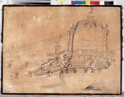 "Paris" gemisinin arkası. (resim çizme) by Pierre Puget
