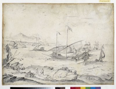Marsilya limanının görünümü (çizim) by Pierre Puget