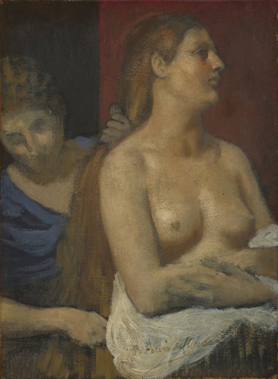 Bir Kadının Saçını Taran Bir Hizmetçi, ca. 1883 by Pierre Puvis de Chavannes