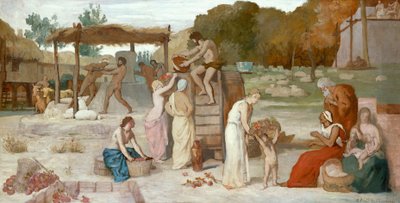 Elma şarabı, c.1864 (kağıt üzerine yağlı boya, tuval üzerine serilmiş) by Pierre Puvis de Chavannes