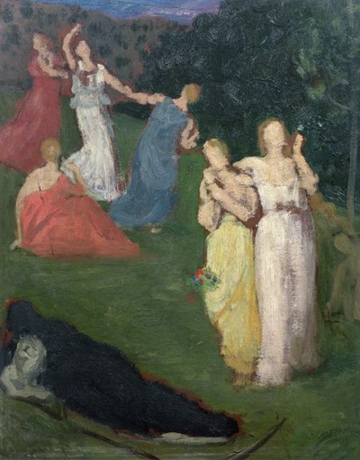 Ölüm ve Bakireler (değirmen tahtasında yağ) by Pierre Puvis de Chavannes