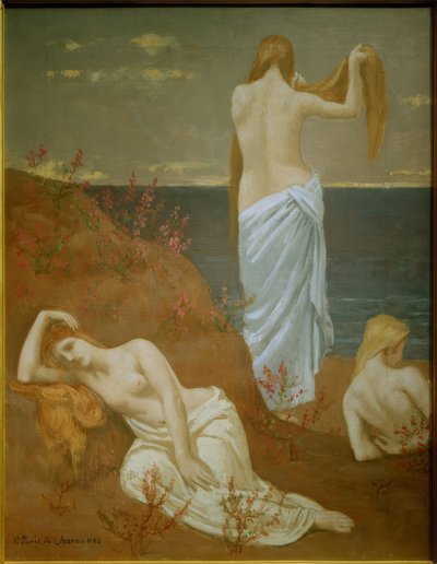 Deniz kenarında genç kadınlar by Pierre Puvis de Chavannes