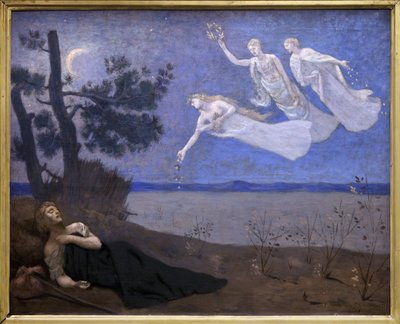Le Reve (uykusunda görür Aşk, Şan ve Zenginlik ona görünür) (resim) by Pierre Puvis de Chavannes