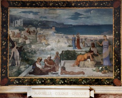 Marsilya - Yunan kolonisi (tuval üzerine yağlıboya, duvarda marouflee) by Pierre Puvis de Chavannes