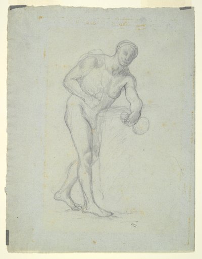 Bir Flask ile Çıplak Figür by Pierre Puvis de Chavannes