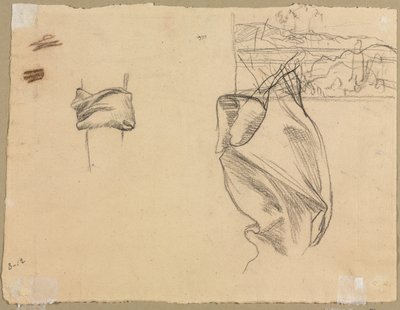Perdelik Çalışmaları ve Peyzaj Çalışması (verso) by Pierre Puvis de Chavannes