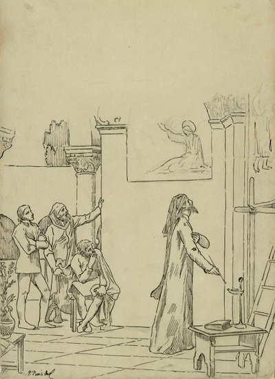L için çalışma by Pierre Puvis de Chavannes