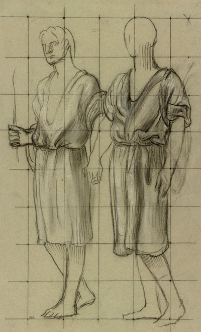 İki Ayakta Figür Çalışması by Pierre Puvis de Chavannes
