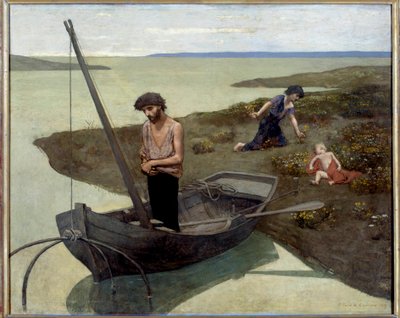 Fakir balıkçı tablosu Pierre Puvis de Chavannes (1824-1898) 1881 Güneş. 1,55x1,92 m Paris, Orsay Müzesi - Zavallı Balıkçı. Pierre Puvis de Chavannes (1824-1898) 1881 tablosu. 1.55 x 1.92 m. Orsay Müzesi, Paris by Pierre Puvis de Chavannes