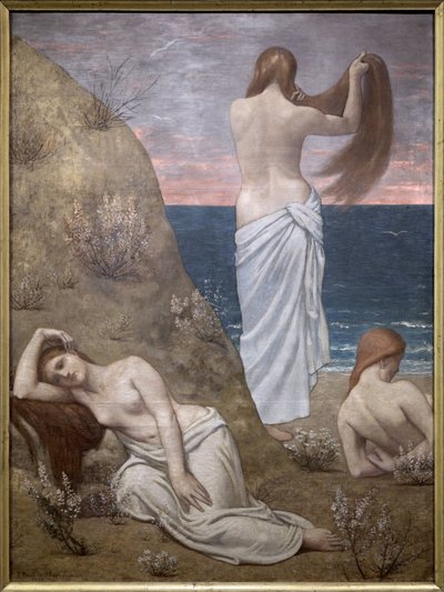 deniz kenarında genç kızlar by Pierre Puvis de Chavannes