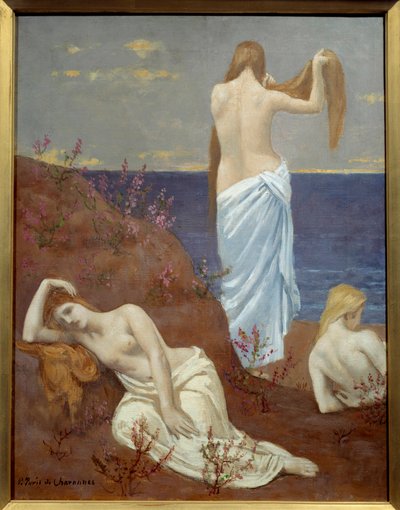 Sahildeki Genç Kızlar Tablosu Pierre Puvis de Chavannes (1824-1898) 1879 Tuval Üzerine Yağlıboya, Dim. 0.61x0.47 m Paris, Musee d
