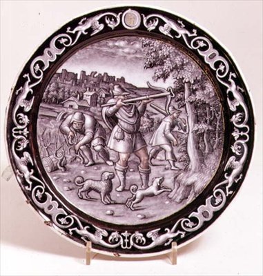 Limoges plakası, yılın aylarını gösteren 12 setten biri by Pierre Reymond