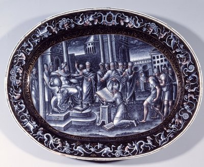 Saphan diz çökmüş Josias the Livres de la Loi Plat e-postasını, Pierre Reymond tarafından altınla zenginleştirilen (1537 ve 1584 arasında aktif) okur 1578 Paris, Musee du Louvre by Pierre Reymond