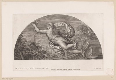 Arkadan görülen Uçan Merkür, Kahramanca işlerin tasvirleri (dizi başlığı) Heroicae virtutis hayal ediyor (...) (dizi adı) by Pierre Simon (I)