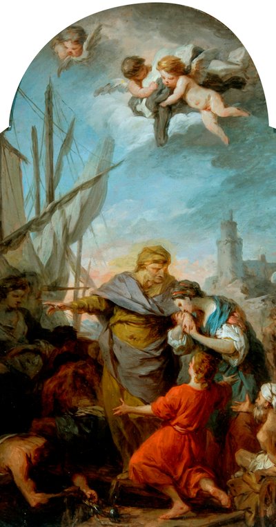 Aziz Paula'nın Kutsal Topraklara Binişi, 1738-39 dolayları (tuval üzerine yağlı boya) by Pierre Subleyras