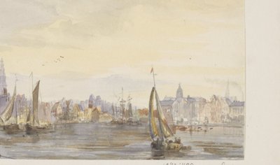 Su üzerinde bir şehrin görünümü by Pierre Tetar van Elven