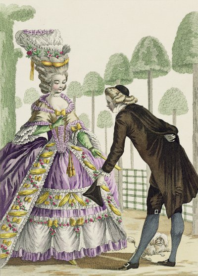 Palais Royal Bahçelerinde Leylak Elbiseli Kadın Gezinti Yeri, 