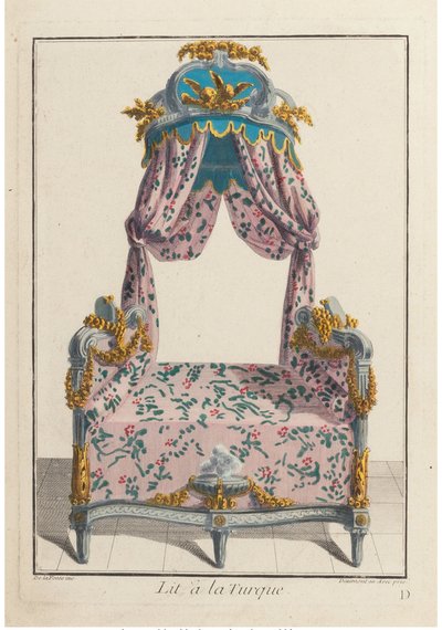 Bed à la Turque, yaklaşık 1788. by Pierre de La Mesangere