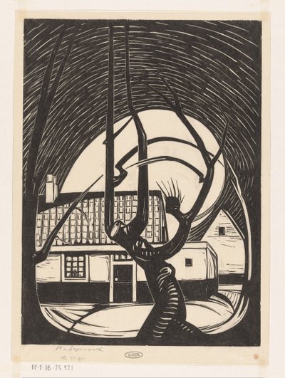 Bir evin önünde söğüt by Piet Egmond (signed by artist)