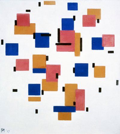 B rengindeki kompozisyon by Piet Mondrian