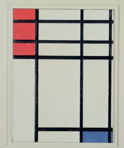 Kırmızı, Mavi ve Beyazın Kompozisyonu (No.II) / Kırmızı ve Mavi ile Kompozisyon by Piet Mondrian