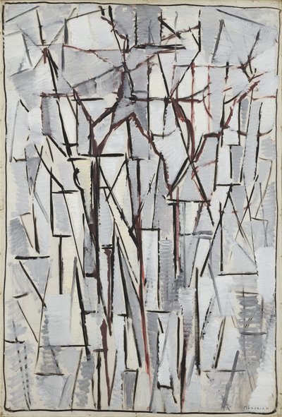 Kompozisyon ağaçları 2, 1912-13 by Piet Mondrian