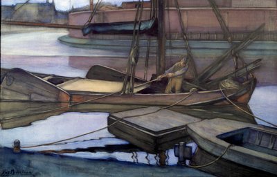 Balık tutmak için hareket (Zuidersee) 1900 (suluboya ve karakalem) by Piet Mondrian
