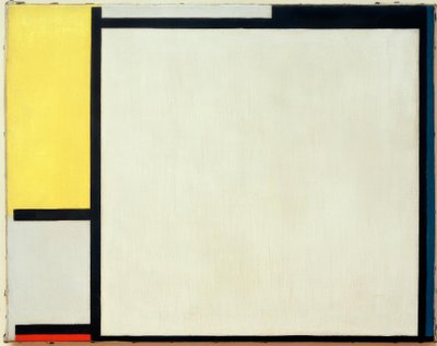 Sarı, siyah, mavi, kırmızı ve gri ile kompozisyon by Piet Mondrian