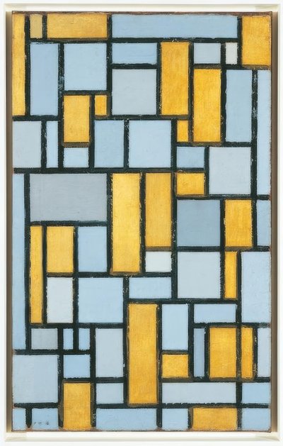 Piet Mondrian (1872–1944), Gri ve Koyu Sarıda Kompozisyon, 1918 by Piet Mondrian