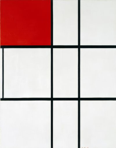 Piet Mondrian Kompozisyon B (No II) ile Red