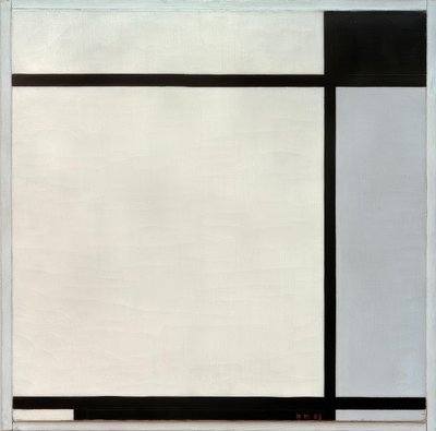 Tablo No.II, siyah ve gri ile by Piet Mondrian