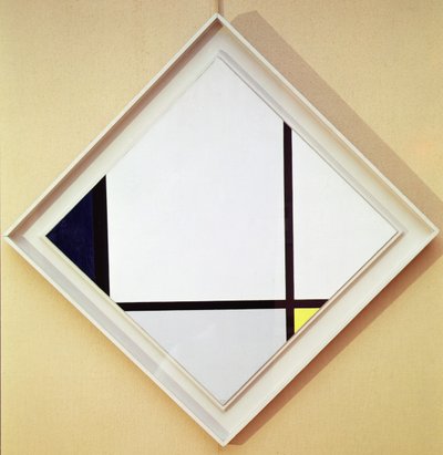 Tablo No I: Üç Çizgili Pastil ve Mavi, Gri ve Sarı by Piet Mondrian