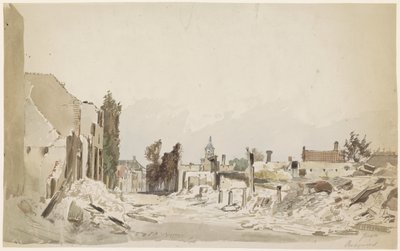 Haziran 1870 yangınından sonra Bodegraven'deki kalıntılar by Piet Schipperus