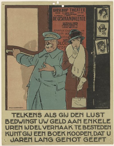 Kitabın tanıtımı için bir sinema salonu kampanyası için Porter (dizi adı) by Piet van der Hem