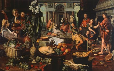 Martha ve Meryem'in Evinde İsa, Pieter Aertsen (1507 veya 1508 -1575) by Pieter Aertsen