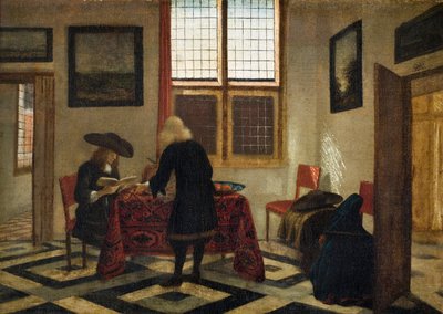 İç Mekan - Tablo Pieter Janssens Elinga (1623-1682) - Tuval üzerine yağlı boya - 41,5x58 - Hallwyl Museum, Stockholm by Pieter Janssens